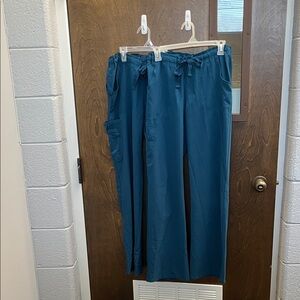 Women Teal Drawstring Scrub pants set of 2